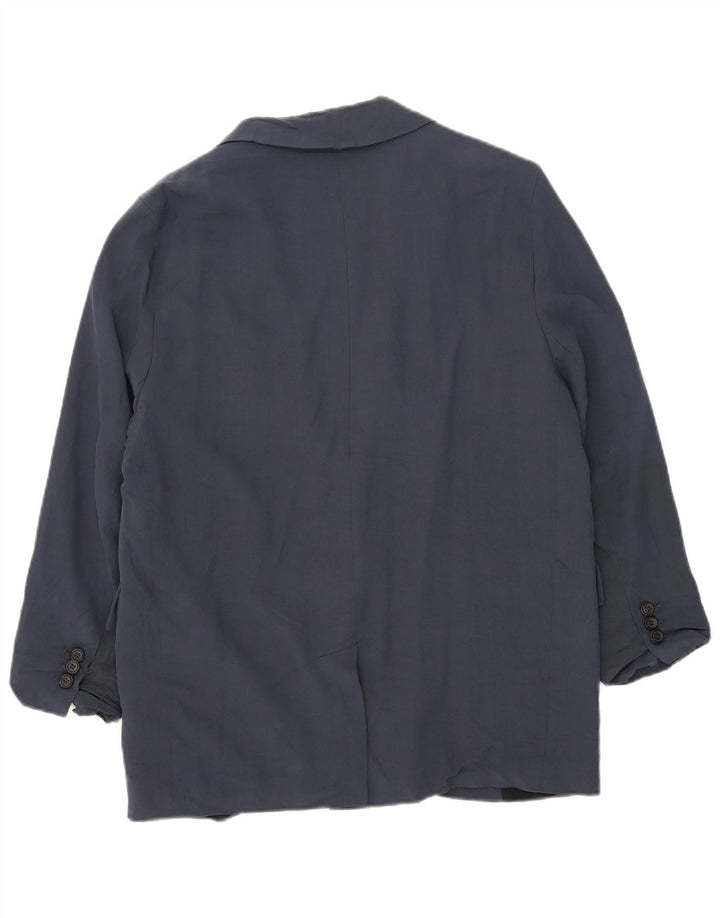 Zara Veste blazer surdimensionnée à 1 bouton pour femme UK 10 Small Bleu marine Viscose