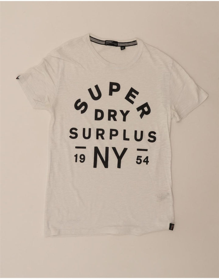 SUPERDRY T-Shirt Graphique Homme Blanc Moyen Coton
