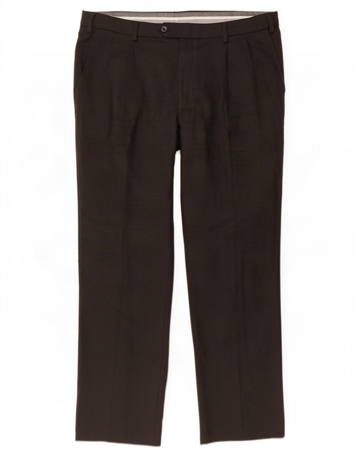Marks & Spencer Pantalon de costume ajusté pour homme W38 L31 en laine noire