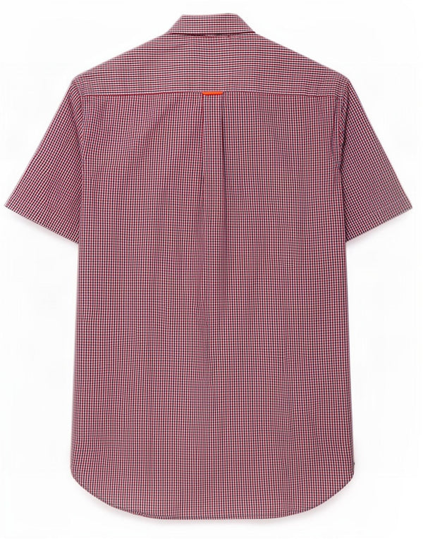 Superdry Chemise à manches courtes coupe régulière pour hommes en coton vichy rouge grand