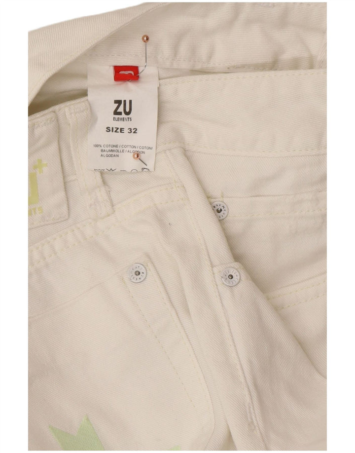 ZU ELEMENTS Jean droit vieilli femme W32 L34 coton blanc