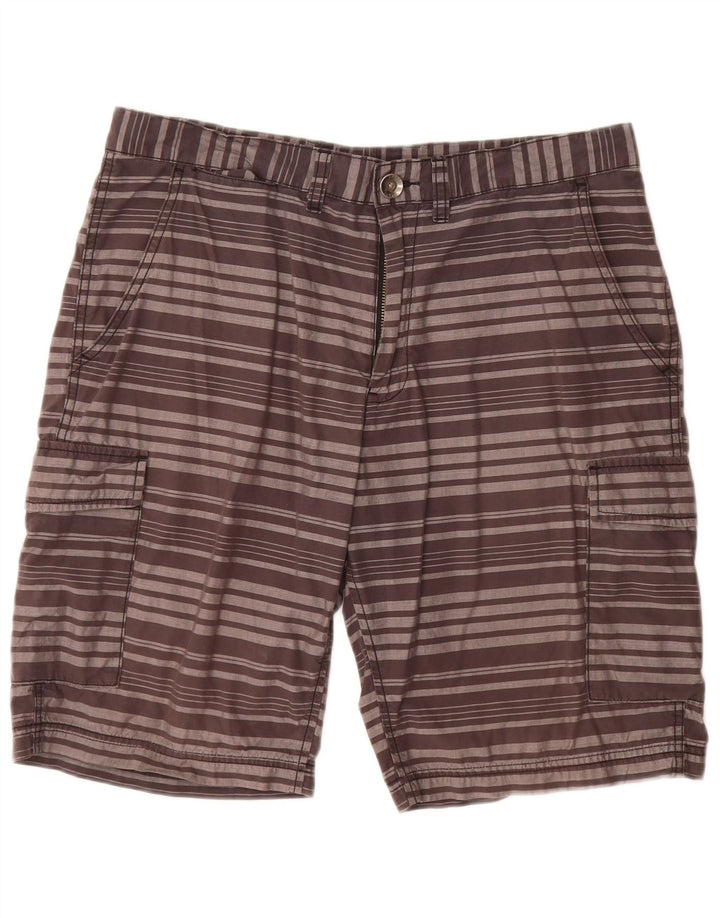 Dkny Short Cargo Homme W33 Coton Rayé Gris Moyen