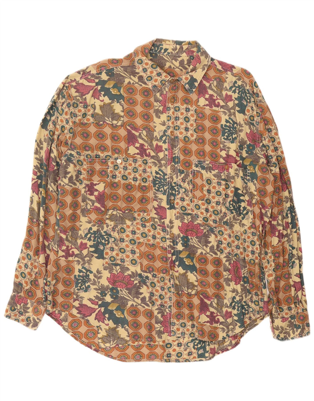 VINTAGE Chemise Homme XL Beige Floral