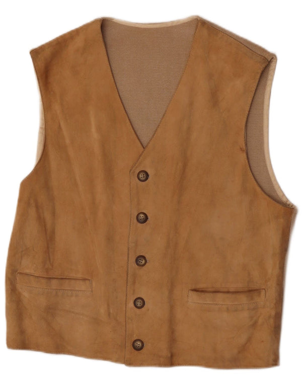 Harry&Moore Gilet en daim pour homme IT 52 Grand cuir beige