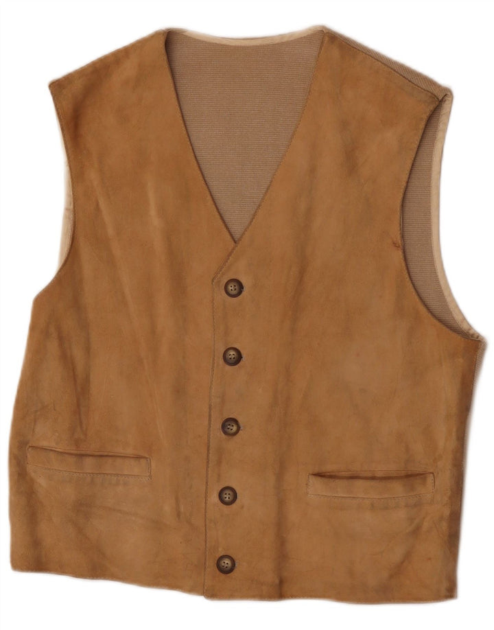 Harry&Moore Gilet en daim pour homme IT 52 Grand cuir beige