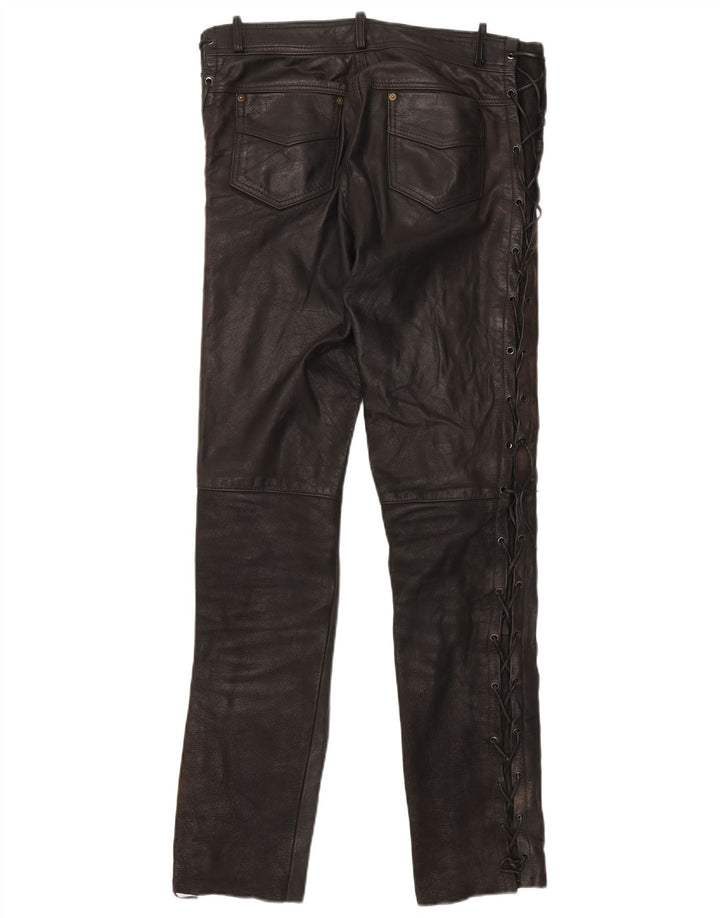 Pantalon en cuir homme vintage W36 L34 Noir