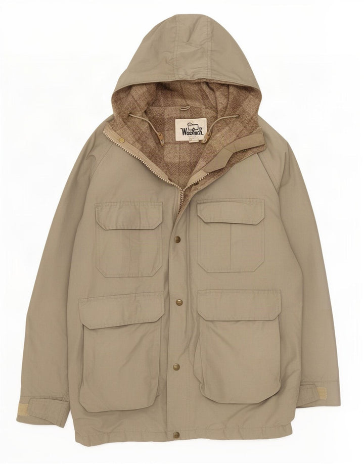 Woolrich Parka à capuche pour homme UK 38 Gris moyen Coton