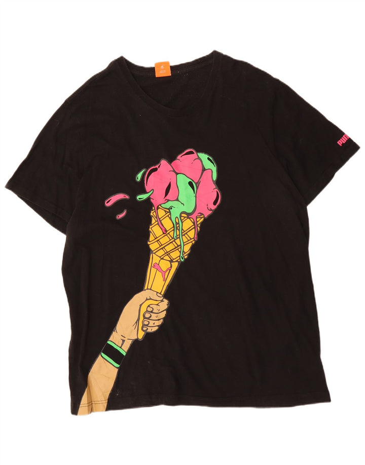 PUMA T-shirt graphique pour hommes 2XL Noir Coton