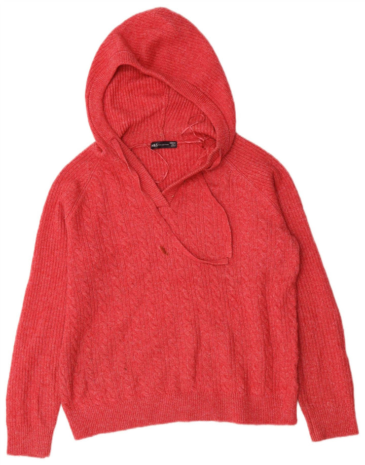 Marks & Spencer Pull à capuche surdimensionné pour femme UK 14 Rouge moyen