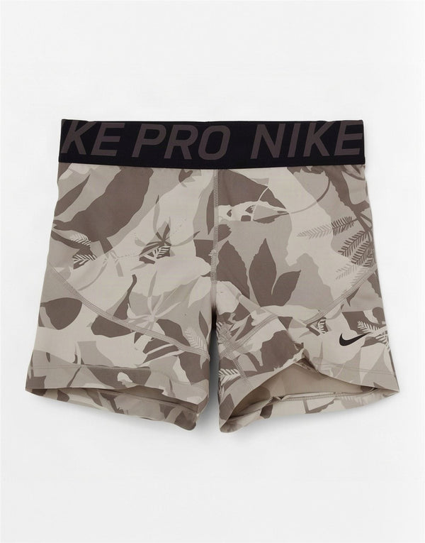Nike Womens Dri Fit Graphic Sport Shorts UK 14 Large Grey Floral