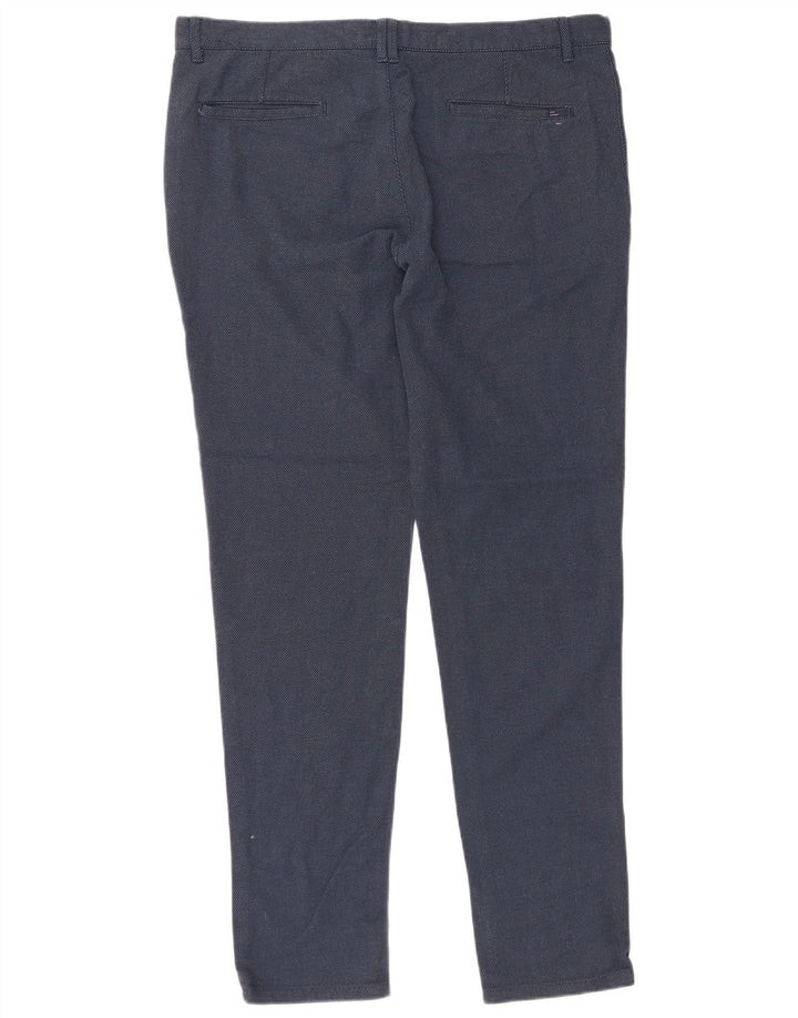 ZARA Pantalon Chino Slim Homme EU 46 XL W36 L32 Bleu Marine Coton À Pois