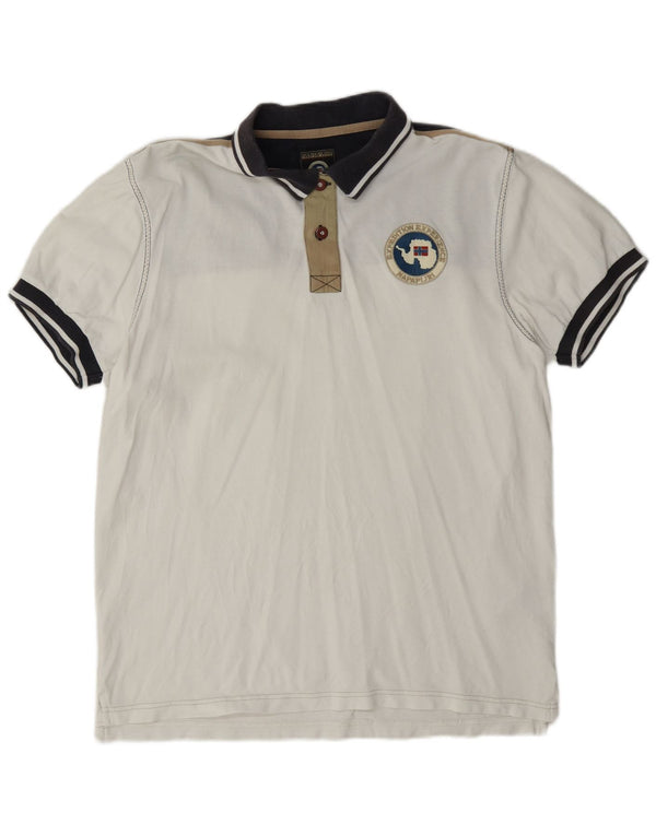 Napapijri Polo Geographic Graphic Rugby XL Homme Blanc Colorblock