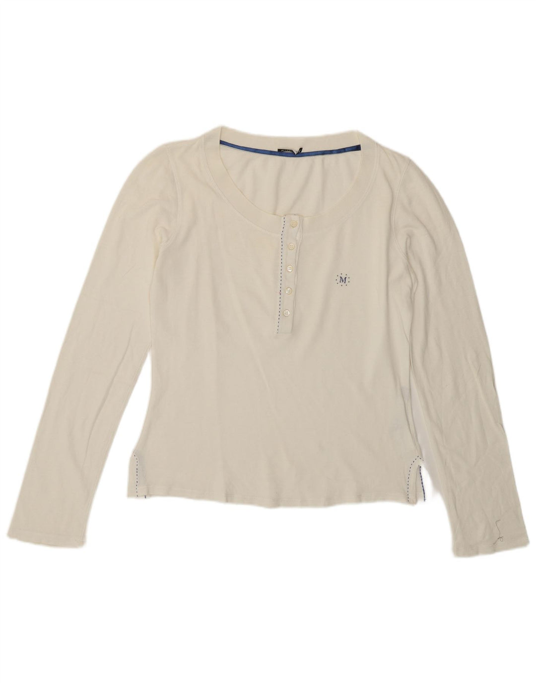 Marella Haut à manches longues pour femme UK 14 Large en coton blanc cassé