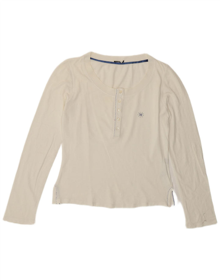 Marella Haut à manches longues pour femme UK 14 Large en coton blanc cassé