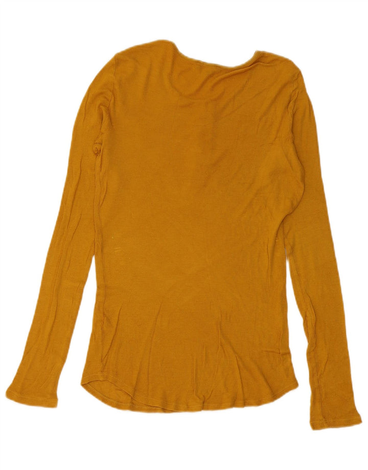 Massimo Dutti Haut à manches longues pour femme UK 12 Jaune moyen Polyester
