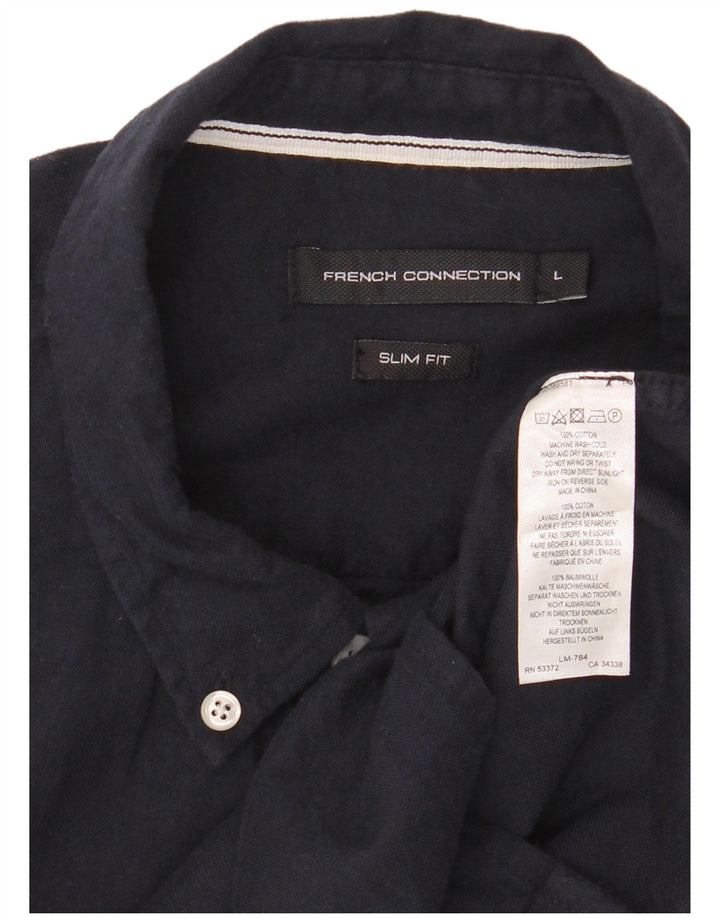 FRENCH CONNECTION Chemise Slim Fit Homme Bleu Marine Coton
