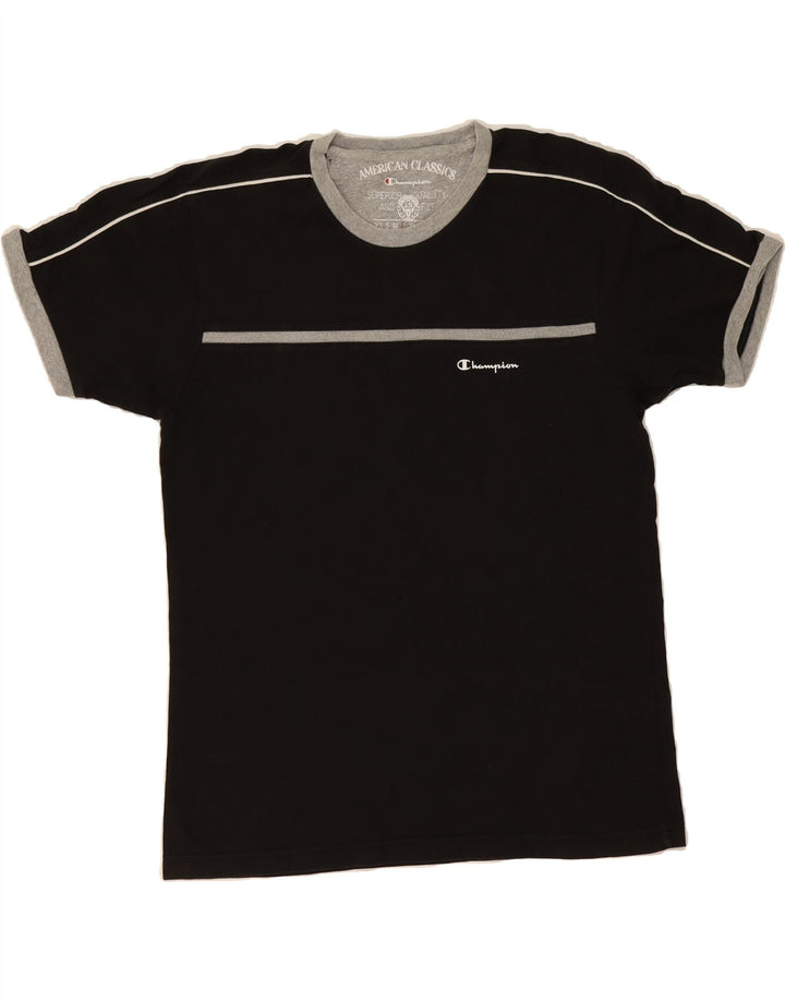 CHAMPION Mens T-Shirt Top Large Black Cotton Vintage Champion and Second-Hand Champion from Messina Hembry 