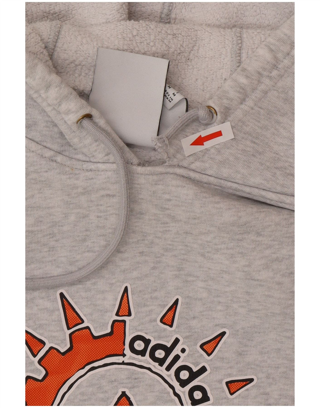 Adidas Pull à capuche graphique pour homme en coton gris moyen