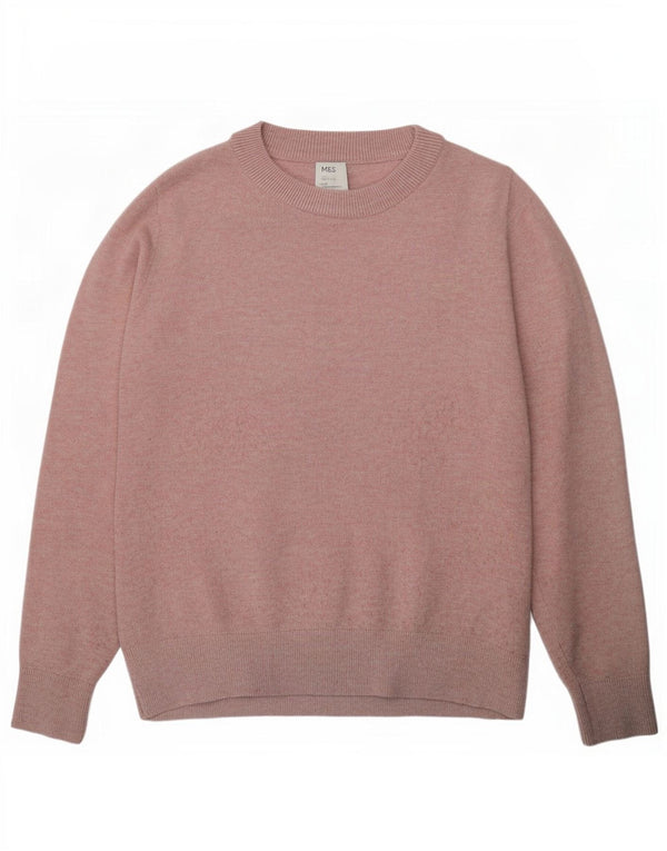 Marks & Spencer Pull à col rond pour femme UK 10 Petit Rose Polyester