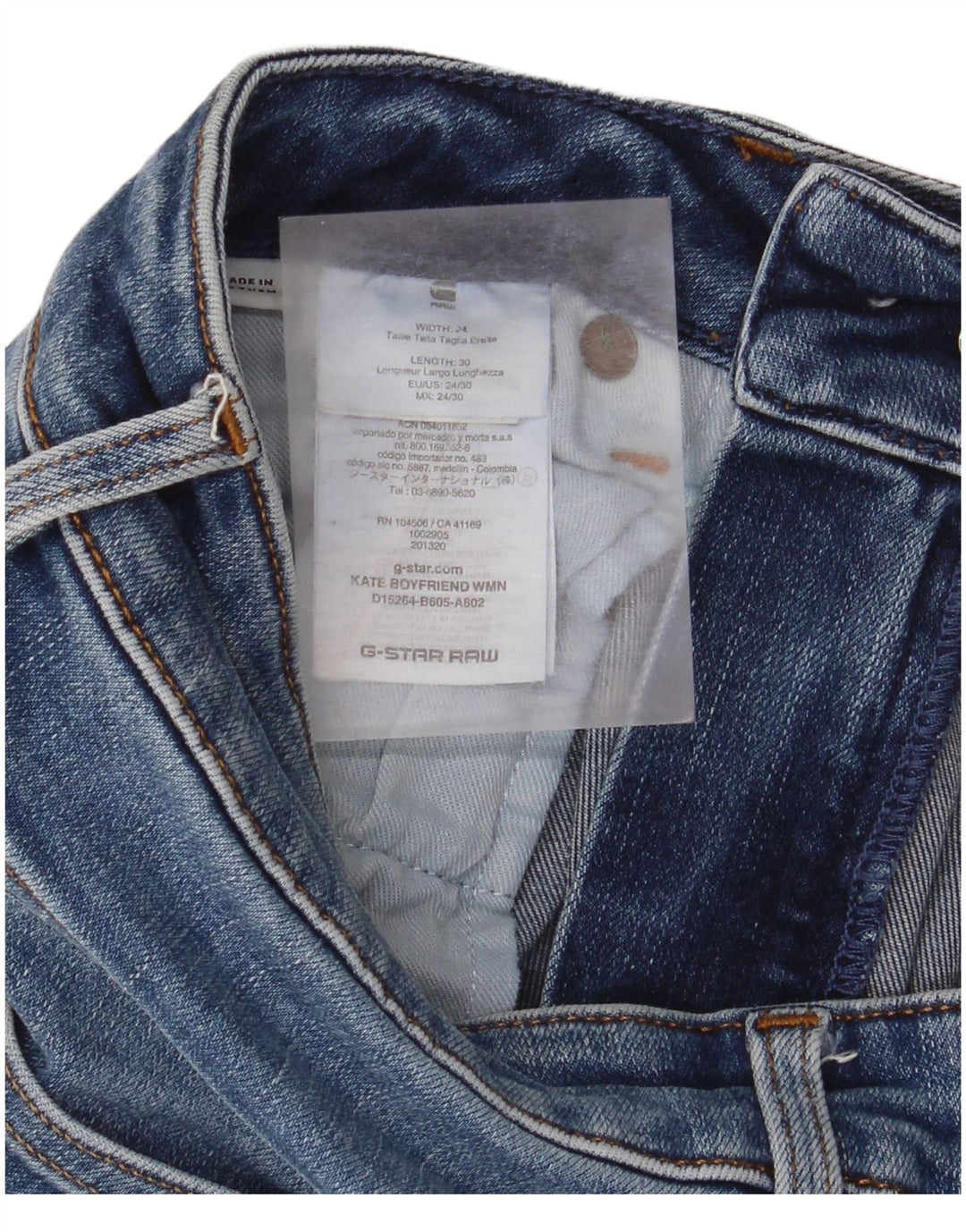 G-Star Jean slim effet vieilli W24 L30 en coton bleu pour femme