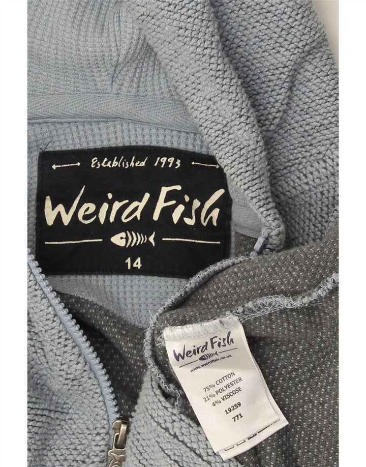 Weird Fish Pull à capuche zippé pour femme UK 14 Bleu moyen Coton