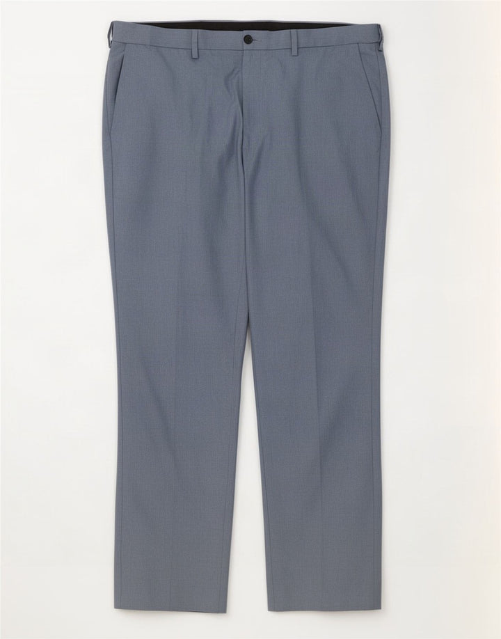 Marks & Spencer Pantalon Chino Coupe Regular Homme W40 L31 Bleu Polyester
