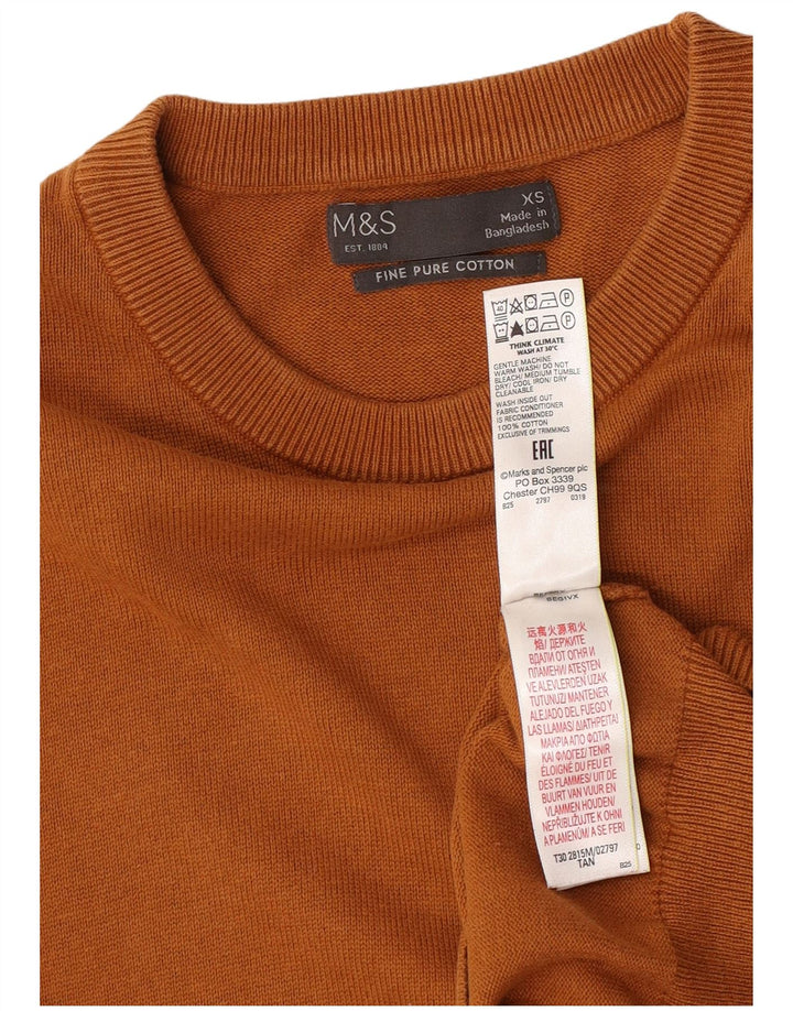 Marks & Spencer Pull à col rond pour homme XS en coton marron
