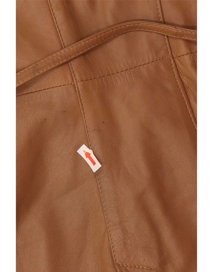 manteau en cuir femme vintage UK 12 Medium Brown Classic