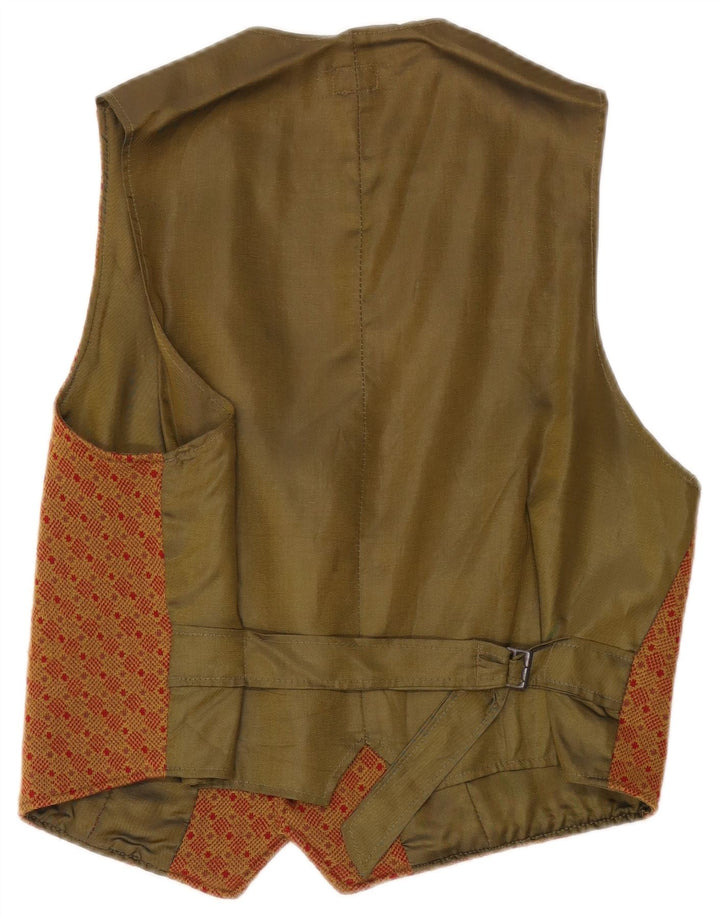 Manor House Gilet Régulier Homme Large Marron Géométrique Viscose Classique