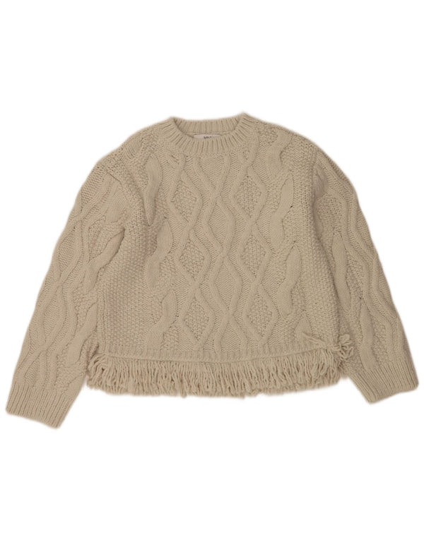 Marks & Spencer Pull surdimensionné à col bateau pour femme UK 10 Petit Beige