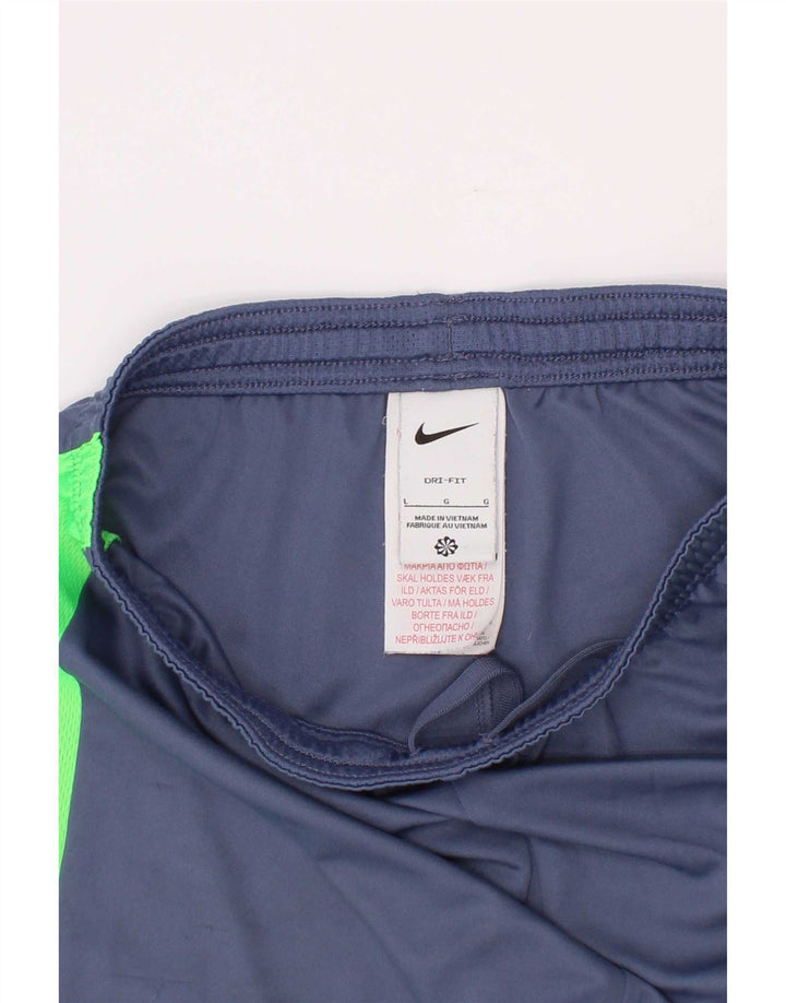 Nike Short de sport pour garçon 12-13 ans Large Bleu Colorblock Polyester