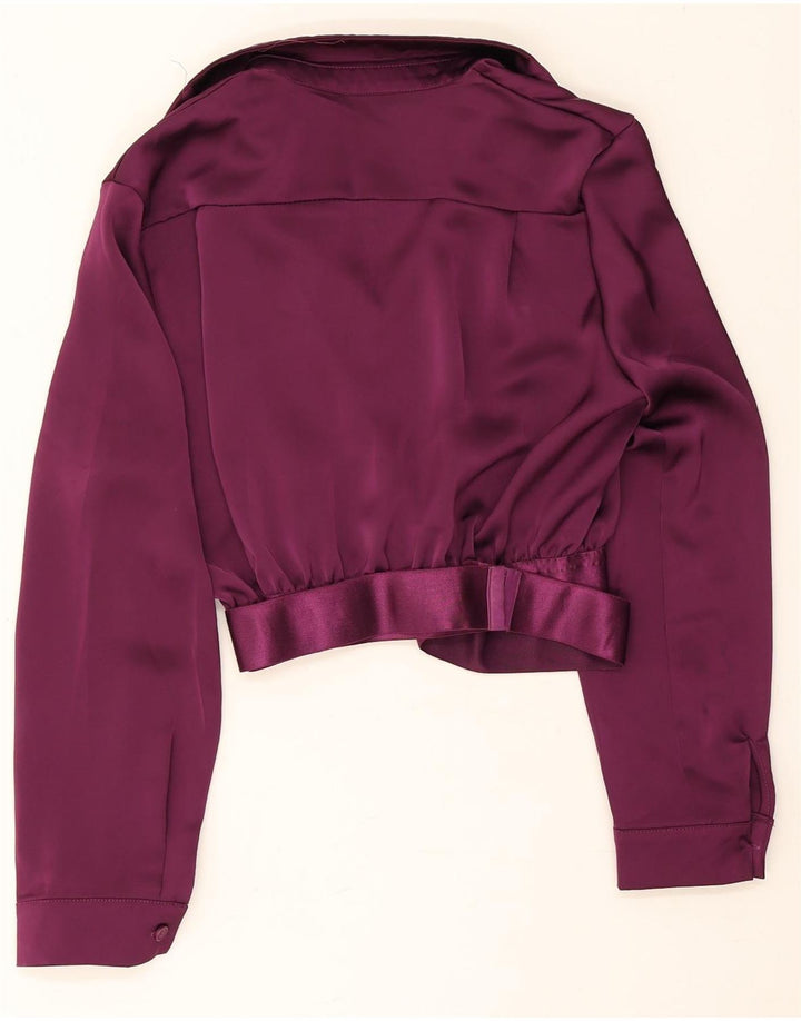 vintage Femmes 2 Bouton Pièce Jupe Ensemble XL W28 Violet Polyester
