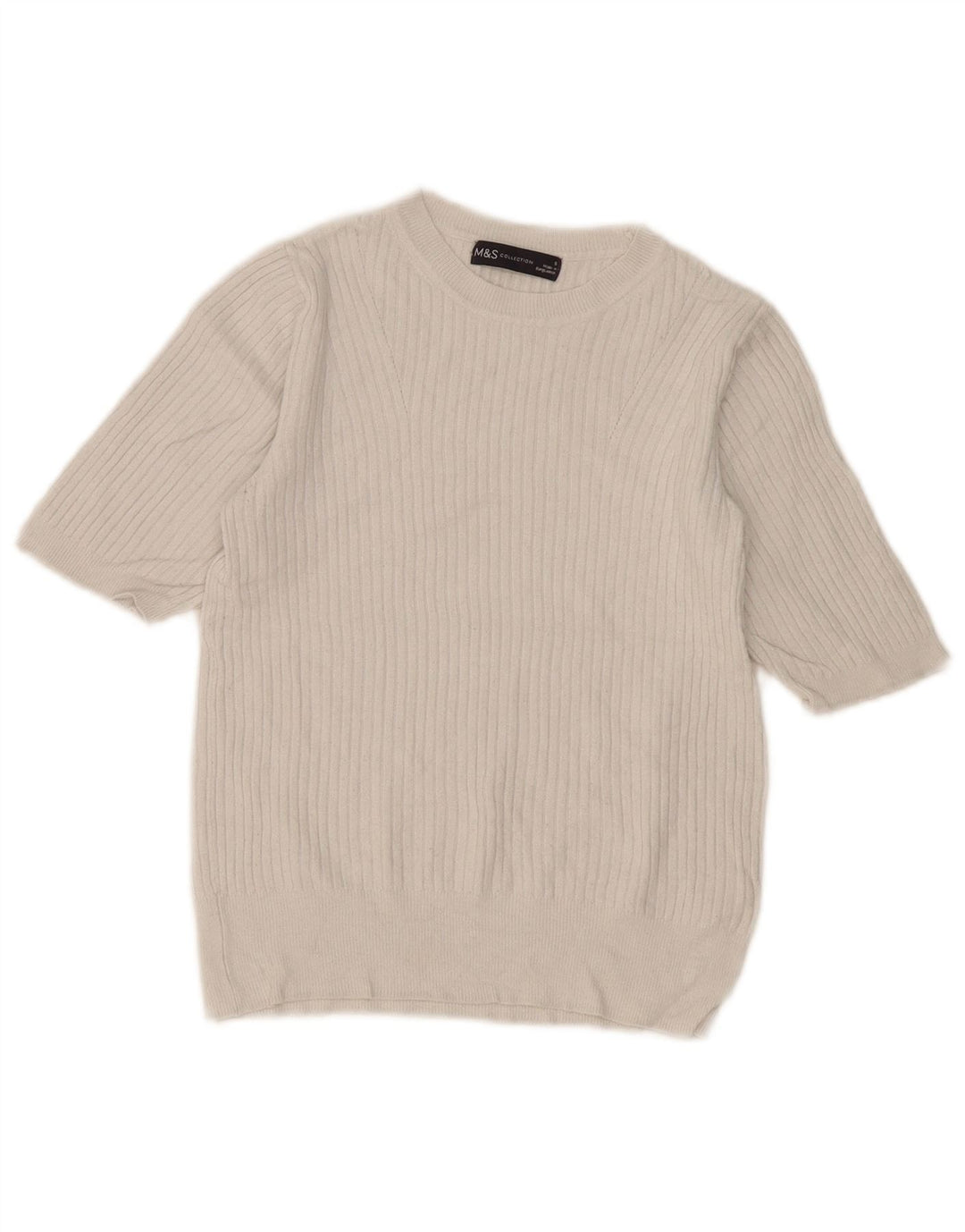 Marks & Spencer Pull col bateau pour femme UK 8 Small Blanc