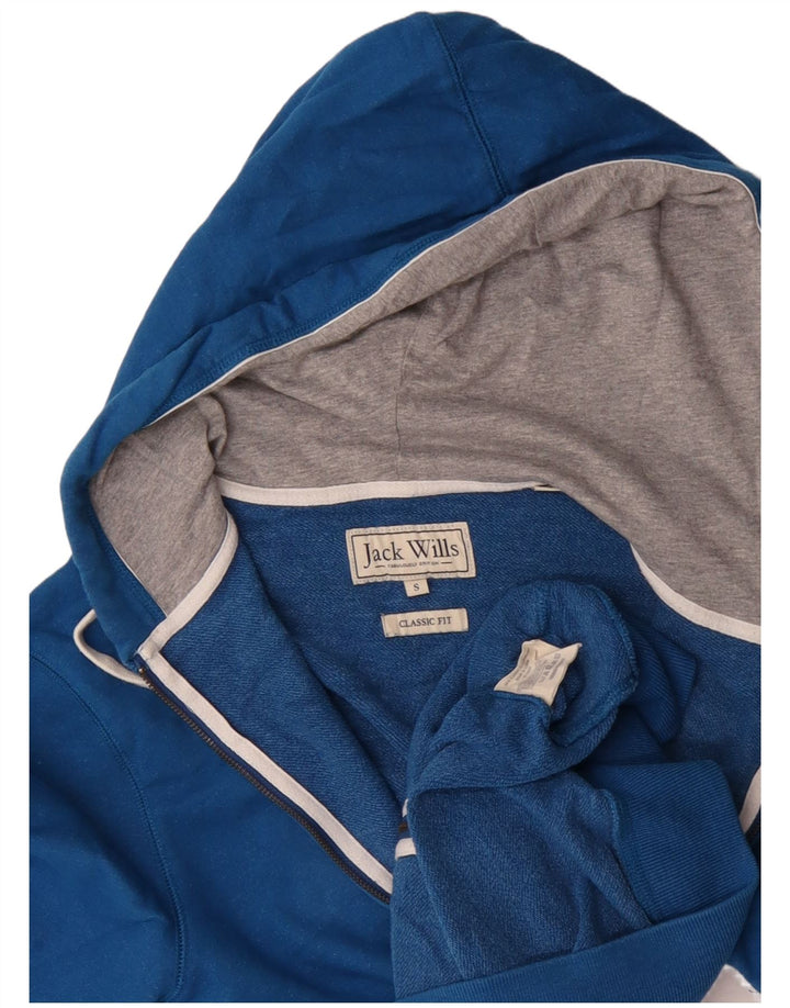 JACK WILLS Sweat à capuche zippé Salcombe Devon pour homme, coupe classique, petit bleu