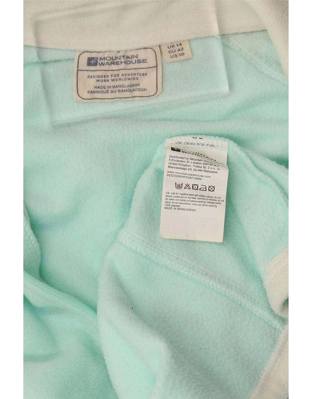 MOUNTAIN WAREHOUSE Pull polaire à col zippé pour femme UK 14 Large Turquoise