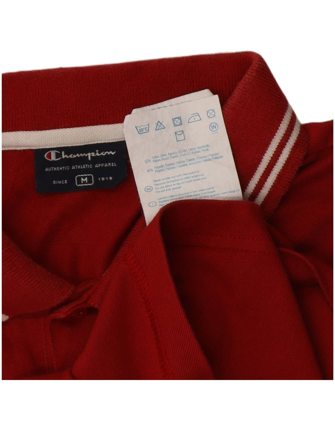 CHAMPION Polo Homme Rouge Moyen Coton