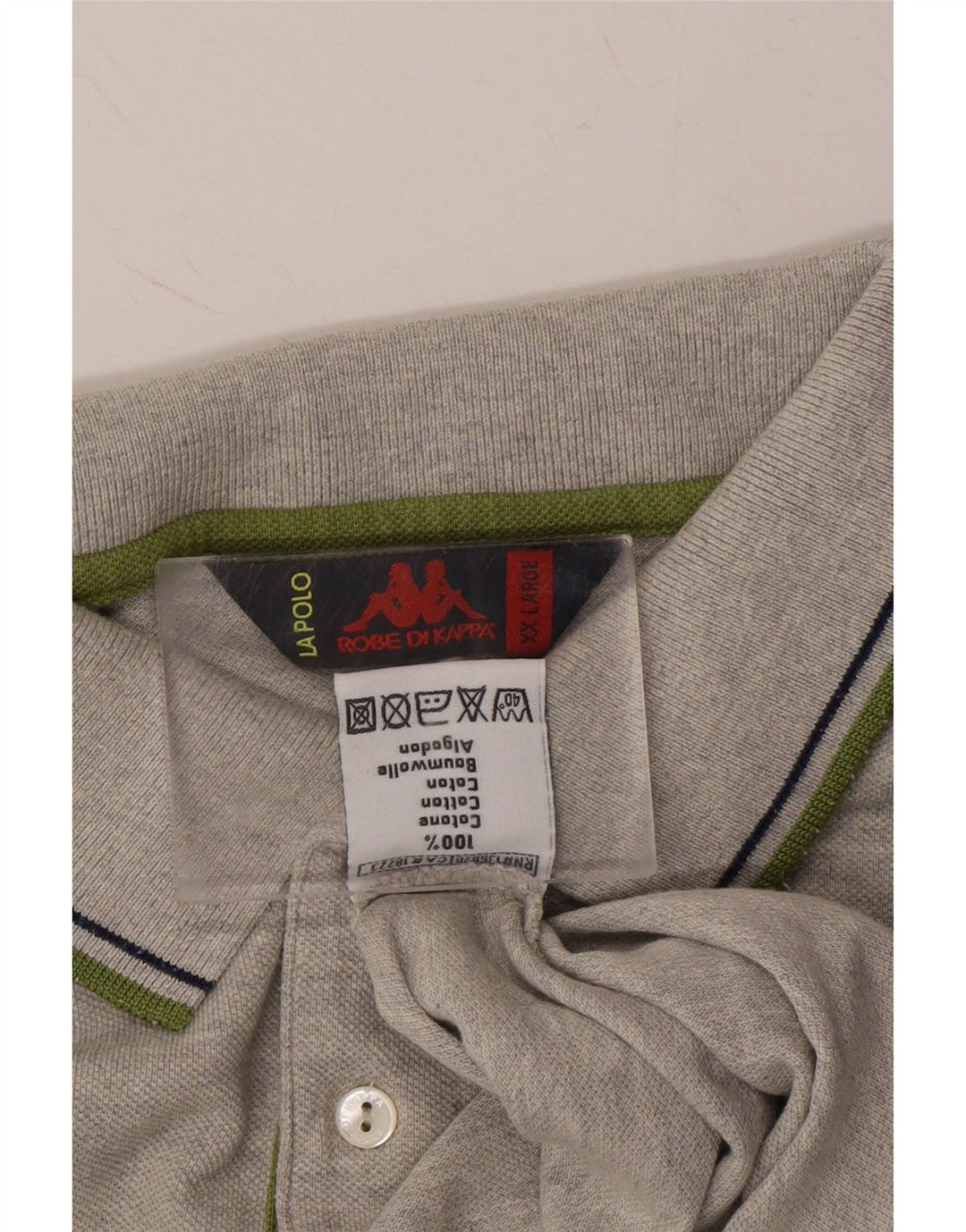 KAPPA Mens Polo Shirt 2XL Grey Cotton Vintage Kappa and Second-Hand Kappa from Messina Hembry 