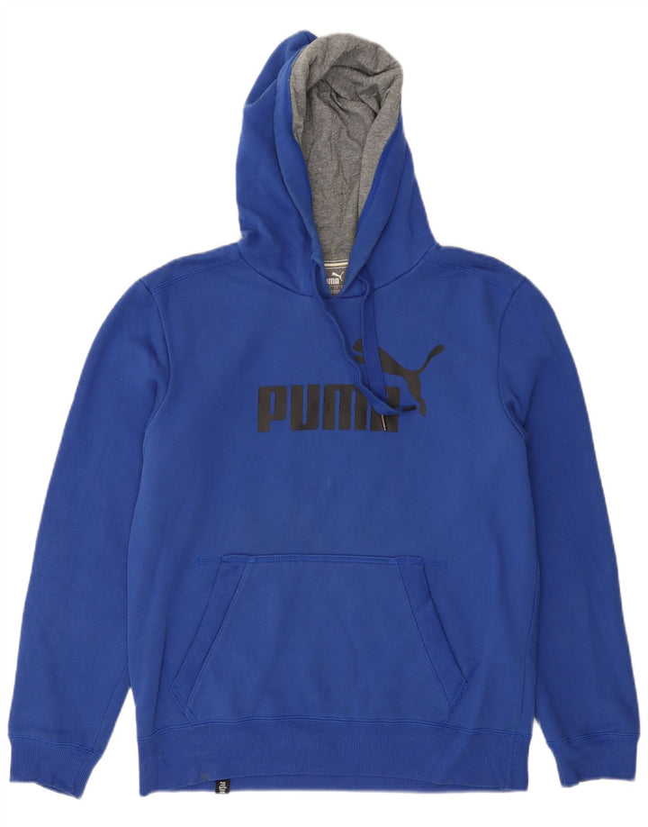 PUMA Pull à capuche graphique pour homme en coton bleu petit