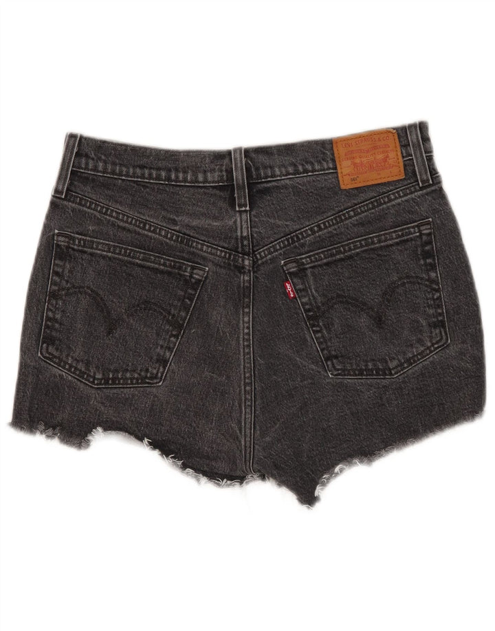 Levi's Short en Jean 501 Femme W28 Noir Moyen Coton