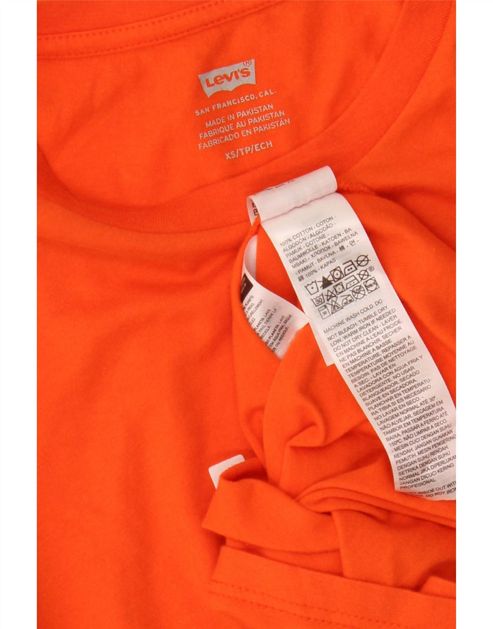 LEVI'S T-shirt graphique pour femme UK 6 XS Orange Coton
