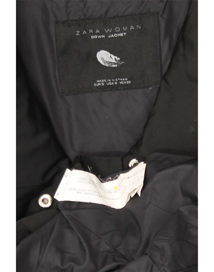 Zara Veste rembourrée pour femme UK 10 Petit nylon noir