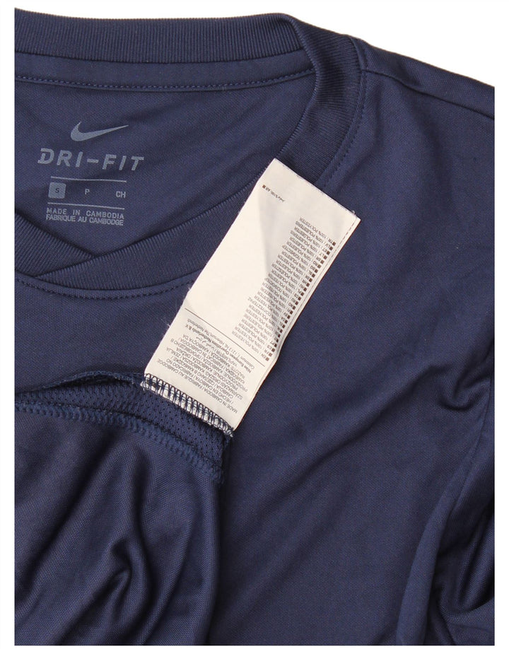 Nike Hommes Dri Fit T-Shirt Haut Petit Bleu Marine Polyester