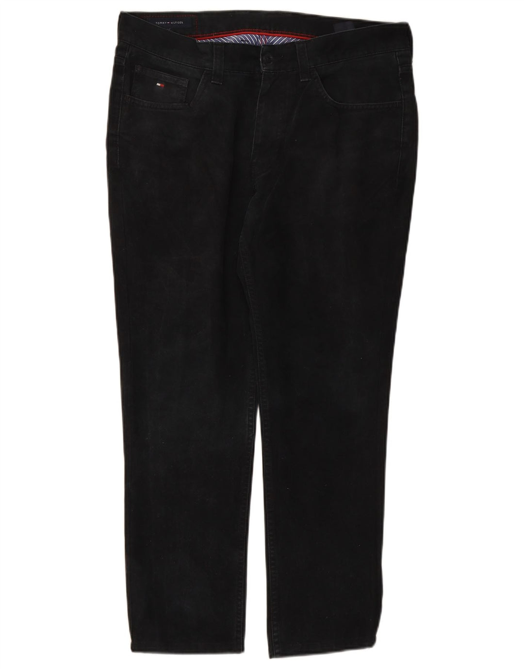 TOMMY HILFIGER Jean Droit Homme W34 L27 Noir Coton