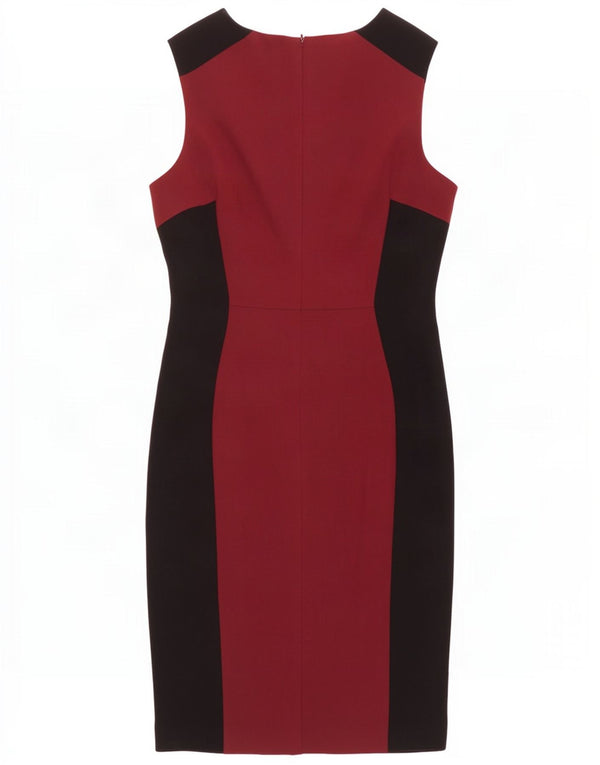 Debenhams Robe fourreau sans manches pour femme UK 16 Large Bordeaux Colourblock