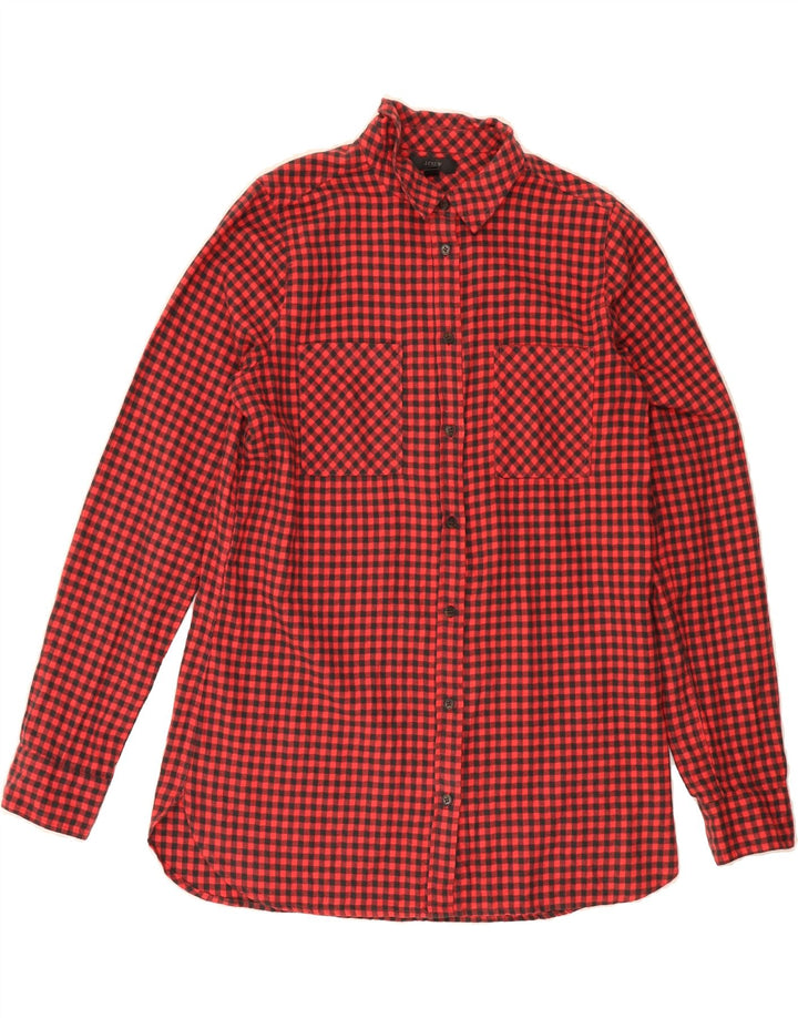 J. CREW Womens Flannel Shirt US 8 Medium Red Gingham Cotton Vintage J. Crew and Second-Hand J. Crew from Messina Hembry 