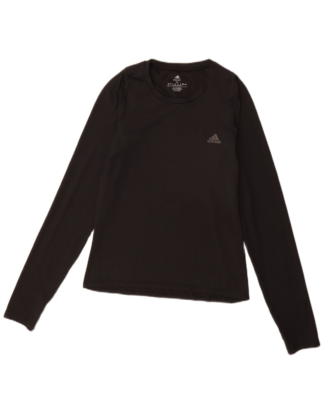 ADIDAS Femmes Aeroready Graphic Haut à manches longues UK 12/14 Moyen Noir