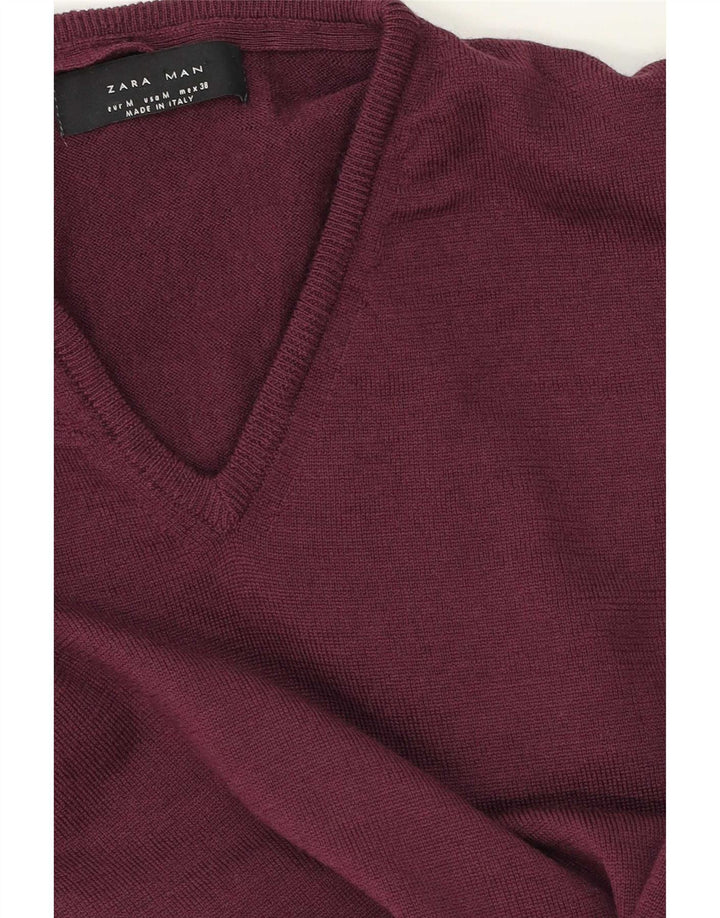 Zara Pull Col V Homme Violet Moyen
