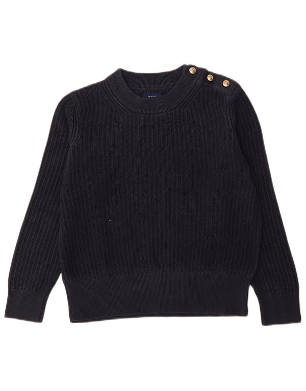 Gant Pull surdimensionné à col bateau pour femme UK 6 XS Bleu marine en coton