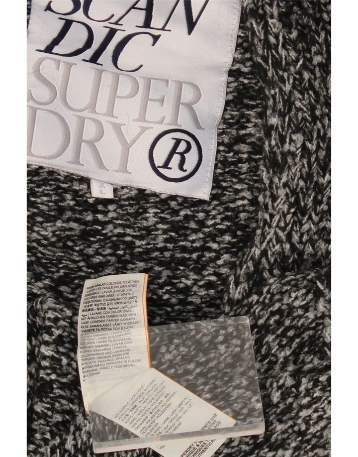 SUPERDRY Cardigan long surdimensionné pour femme UK 18 XL Gris moucheté