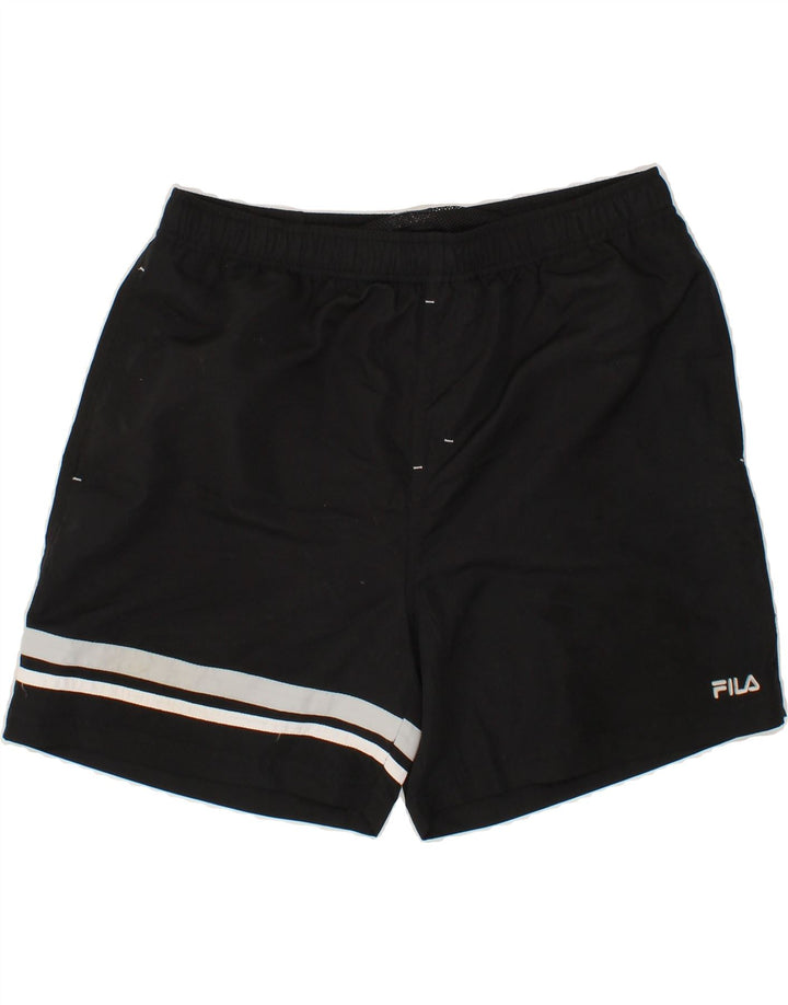 FILA Mens Sport Shorts Large  Black Colourblock Polyester Vintage Fila and Second-Hand Fila from Messina Hembry 